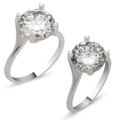 Silver Single Stone Women's Ring