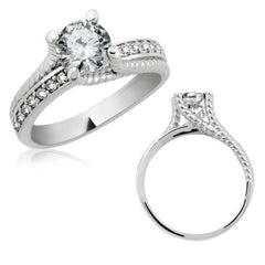 Silver Single Stone Women's Ring