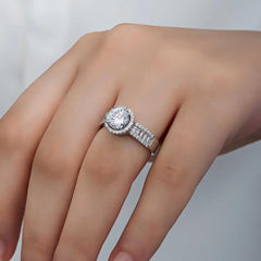 Silver Single Stone Women's Ring