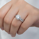 Silver Single Stone Women's Ring