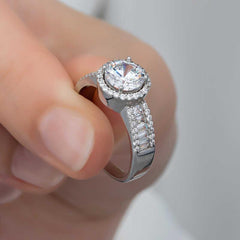 Silver Single Stone Women's Ring