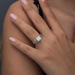 Silver Single Stone Women's Ring