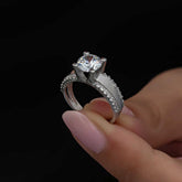 Silver Single Stone Women's Ring