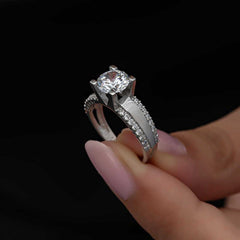 Silver Single Stone Women's Ring