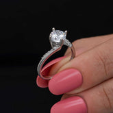 Silver Single Stone Women's Ring