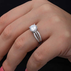 Silver Single Stone Women's Ring