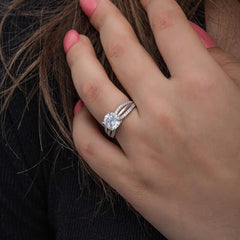 Silver Single Stone Women's Ring