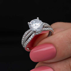 Silver Single Stone Women's Ring