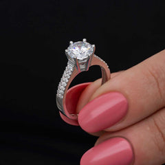 Silver Single Stone Women's Ring