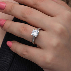 Silver Single Stone Women's Ring