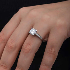 Silver Single Stone Women's Ring