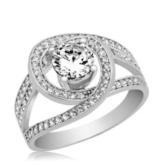 Silver Single Stone Women's Ring