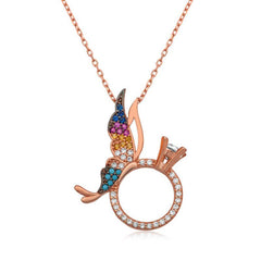 Silver Single Stone Ring Butterfly Necklace