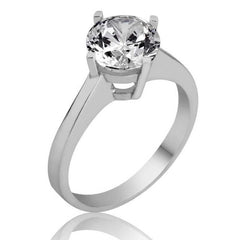Silver Single Stone Women's Ring
