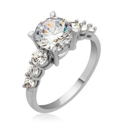 Silver Single Stone Women's Ring