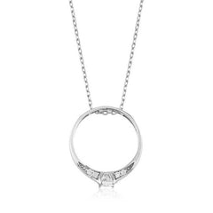 Silver Single Stone Ring Women's Necklace