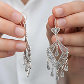 Silver Filigree Dangle Women's Earrings