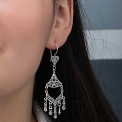 Silver Filigree Dangle Women's Earrings