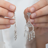 Silver Filigree Dangle Women's Earrings