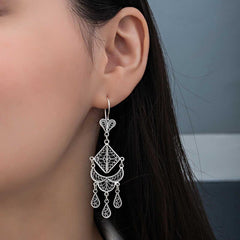 Silver Filigree Dangle Women's Earrings