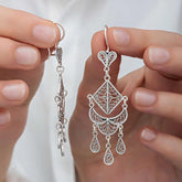 Silver Filigree Dangle Women's Earrings