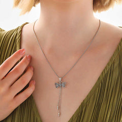 Silver Filigree Dragonfly Women's Necklace