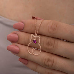 Silver July Birthstone Catwoman Necklace