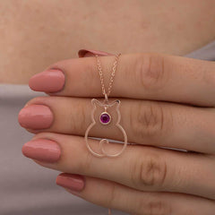 Silver July Birthstone Catwoman Necklace