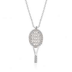 Gümüş Tenis Raketi Bayan Kolye