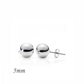 Silver Ball Earring - 5 mm