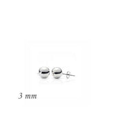 Silver Ball Earring - 3 mm
