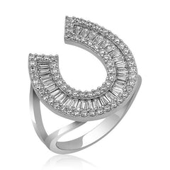 Silver Trapezoid Stone Women's Ring