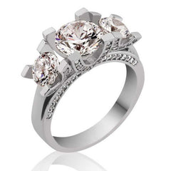 Silver 3 Stone Tria Women's Ring