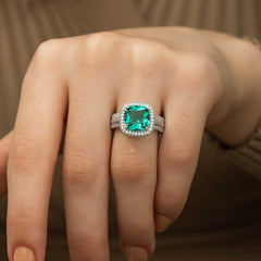 Silver Turquoise Baguette Women's Ring