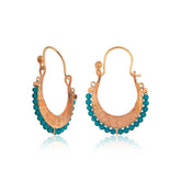 Silver Turquoise Stone Bohemian Earrings