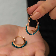 Silver Turquoise Stone Bohemian Earrings