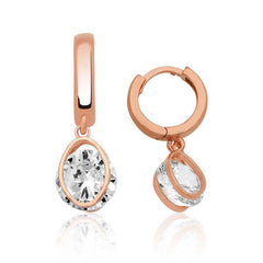 Silver Three Dimensional Oval Earrings