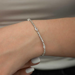 Silver Three Drop Stone Waterway Women's Bracelet