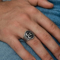 Silver Three Crescent Men's Ring