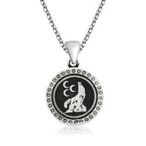 Silver Three Crescent Wolf Necklace