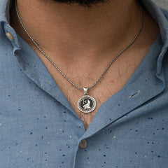 Silver Three Crescent Wolf Necklace