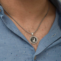 Silver Three Crescent Wolf Necklace