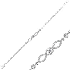 Silver Triple Infinity Women's Bracelet