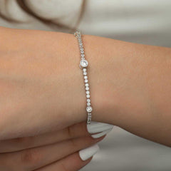 Silver Three Stone Waterway Women's Bracelet