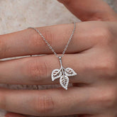 Silver Three Leaf Women's Necklace