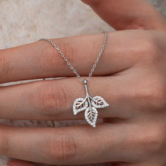 Silver Three Leaf Women's Necklace