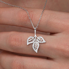 Silver Three Leaf Women's Necklace