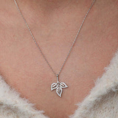 Silver Three Leaf Women's Necklace