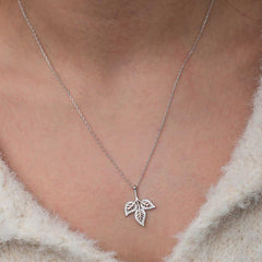 Silver Three Leaf Women's Necklace