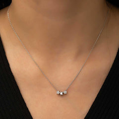 Silver Three Star Necklace